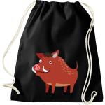 ShirtInStyle Turnbeutel, Wildschwein, Kinder, Stoffbeutel, Kinderrucksack, Jute, Gymsack,