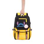 Stitch Premium rugzak voor middelbare scholieren, schoolrugzak, reistas voor jongens en meisjes, met netvak aan de zijkant en voorvak met ritssluiting, meerkleurig, 47 cm (hoogte),
