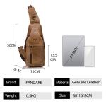 FANDARE Sling Bag leren borsttas, schoudertas, waterbestendige draagtas, voor heren, schoudertas voor wandelen, fietsen, reizen, vrije tijd of multifunctionele dagrugzak