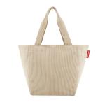 Shopper ruime boodschappentas en elegante handtas in een van waterafstotend materiaal, corduroy zand, Medium