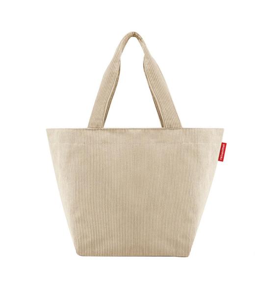 Shopper ruime boodschappentas en elegante handtas in een van waterafstotend materiaal, corduroy zand, Medium