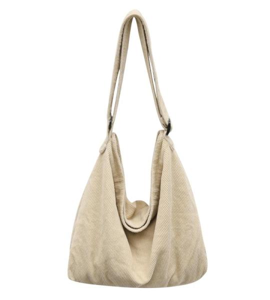 Schoudertas voor dames, grote shopper, tote bag, schoudertas, casual crossbody tas met verstelbare schouderriem, voor school, kantoor, werk, reizen, uitstapjes, winkelen, beige