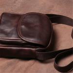 AMZOPDGS Schoudertas Echt Leer Heren Schouder Bruin Casual Klassiek Messenger Man Kleine Tassen 7,9 inch (Kleur : A, Maat: One Size) (Een Maat)