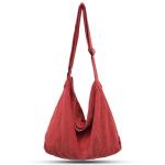 Schoudertas voor dames, handtas, corduroy tassen, grote shopper, tote bag, schoudertas, casual crossbody tas voor school, universiteit, kantoor, werk, reizen, uitstapjes, winkelen,