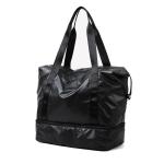 CHDWEY Umhängetaschen für Herren Rosa Sporttasche Frauen Fitness Gym Handtasche wasserdichte Yoga Weekend Taschen Licht Reise Schwimmen Ruffle Bluse mit Schuhfach(Black)