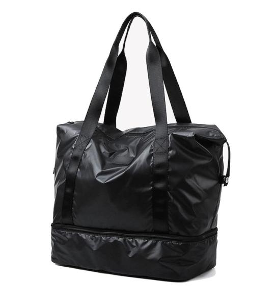 CHDWEY Umhängetaschen für Herren Rosa Sporttasche Frauen Fitness Gym Handtasche wasserdichte Yoga Weekend Taschen Licht Reise Schwimmen Ruffle Bluse mit Schuhfach(Black)