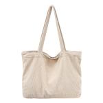 Uniseks schoudertas voor dames, tote bag, corduroy tas, grote schoudertas, shopper, handtas, casual, crossbody tas voor school, universiteit, kantoor, werk, reizen, uitstapjes, win