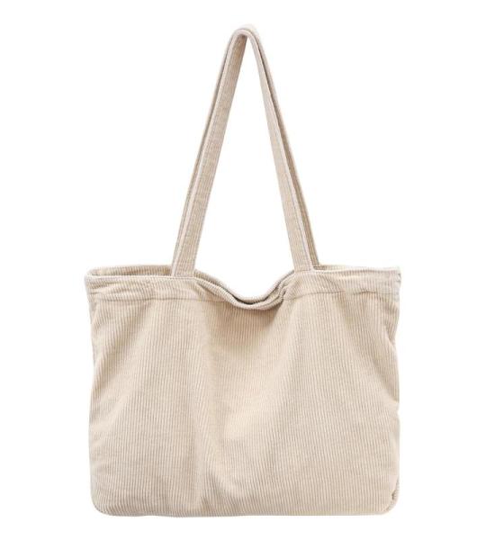 Uniseks schoudertas voor dames, tote bag, corduroy tas, grote schoudertas, shopper, handtas, casual, crossbody tas voor school, universiteit, kantoor, werk, reizen, uitstapjes, win