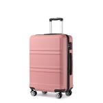 Kono Reiskoffer, trolley met harde schaal, handbagage, dubbele wielen, lichtgewicht, ABS-kunststof, met cijferslot, 55 cm, beige
