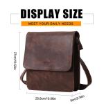 Leathario Leren schoudertas voor heren, messgerbag, leren tas voor business, retro