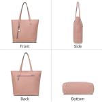 Handtas dames shopper grote damestas voor kantoor school winkelen, Effen roze, Shopper