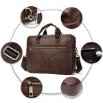 CHDWEY Umhängetaschen für Herren Herren Leder Business Aktentasche, 14-Zoll-Computertasche, Mode-Männer-Umhängetasche(D)