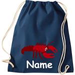 ShirtInStyle Turnbeutel, Tiere Hummer mit Wunschnamen, Kinder, Stoffbeutel, Kinderrucksack, Jute, Gymsack,