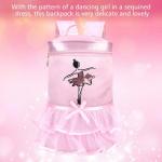 Zerodis Balletdanstas tutu roze jurk dansen satijn rugzak ballerina meisjes pailletten schoudertas met handvat voor kleine kinderen meisjes [roze), roze, 24 * 34 * 17cm