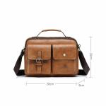 CHDWEY Umhängetaschen für Herren Mode Mens Messenger Bag Vintage Mann Tasche Pu. Leder Satchel Umhängetasche Männliche Crossbody Taschen Designer Große Handtasche(Auburn)