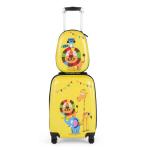 DREAMADE 2-delige kinderkoffer & rugzak, kinderkofferset, kindertrolley, handbagage, reisbagage, harde koffer voor kinderen, leeuw, kinderkoffer set