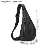 Echt lederen draagtas voor mannen casual crossbody rugzak kleine schoudertas borsttas voor reizen sport - 9050 zwart, Zwart