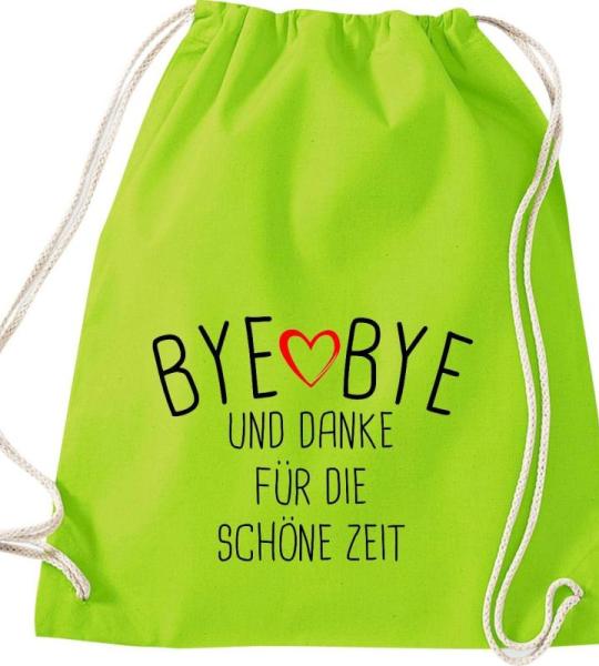 Shirtinstyle Gymtas, bye bye en dank voor de mooie tijd, opvoeder, leraar, leraren, gymtas, tas, schooltas, kleuterschool