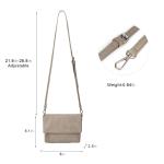 Schoudertas voor dames, schoudertas met ritssluiting, crossbody tas, leren handtas, klein, dagrugzak, taupe, Gestructureerde schoudertas