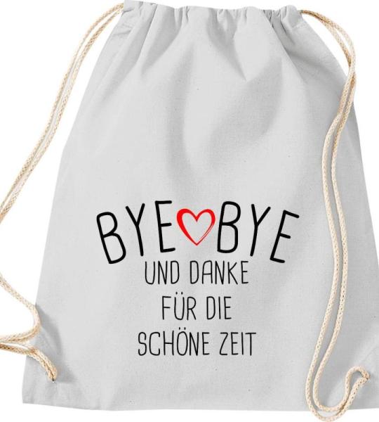 Shirtinstyle Gymtas, bye bye en dank voor de mooie tijd, opvoeder, leraar, leraren, gymtas, tas, schooltas, kleuterschool