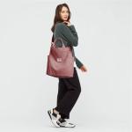 Dameshandtas, canvas shopper, schoudertas, casual, groot, voor school, werk, dagelijks gebruik, winkelen, roze-2, 15x6x16 Zoll