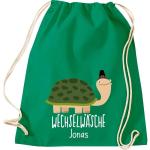 ShirtInStyle Kindergymtas, grappige dieren schildpad, verwisselbaar ondergoed met tekst naar wens, kinderen, dierentuin kinderdag familie, gymtas