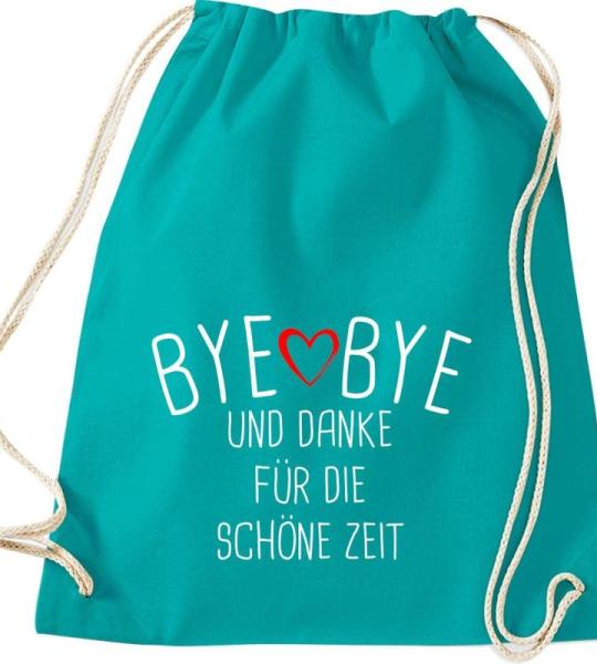 Shirtinstyle Gymtas, bye bye en dank voor de mooie tijd, opvoeder, leraar, leraren, gymtas, tas, schooltas, kleuterschool