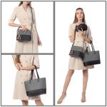 Handtas Dames Shopper Schoudertas Dames Handbags Set Women Grote Damestas Handtassen 3-Delige Set, Grijs Zwart