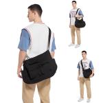 Tibroni Canvas Messenger Bag groot, casual, vintage, esthetisch, crossbody tas met meerdere zakken, schoudertas voor heren met grote capaciteit, voor reizen, werk, school, winkelen