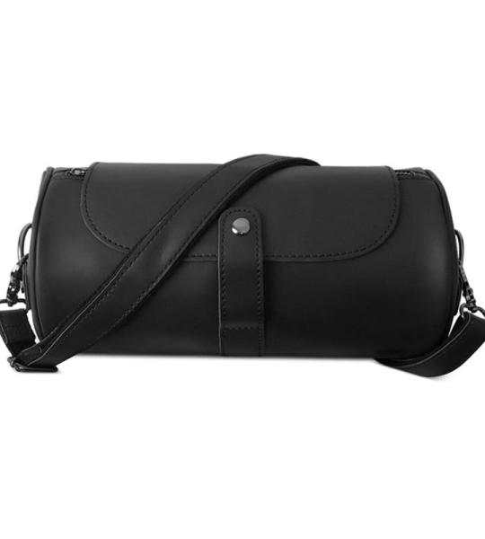 Schoudertas voor heren, messenger bag, retro, waterdicht, diefstalbeveiliging, licht, trekking, reizen, outdoor, fietsen, echt leer, Zwart, Large