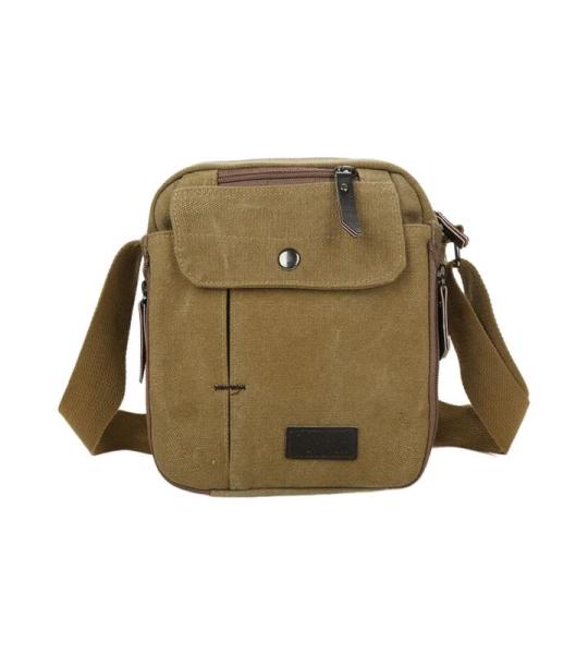 Een Schoudertas Mannen Causale Multifunctionele Canvas Messenger Handtas Outdoor Schouder Sling Bag Reistas Kleine Voor Vrouwen, Kaki, Eén maat