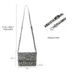Schoudertas voor dames, schoudertas met ritssluiting, crossbody tas, leren handtas, klein, dagrugzak, Grijs-luipaard, Small