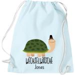 ShirtInStyle Kindergymtas, grappige dieren schildpad, verwisselbaar ondergoed met tekst naar wens, kinderen, dierentuin kinderdag familie, gymtas