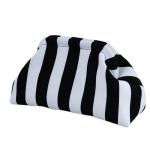 Onderarmtas, clutch, portemonnees, geweven gehaakte handtassen, knoedels, handgemaakt, colorblock clip tas voor dames, zomer, reizen, strand, tas, zwart en wit gestreept