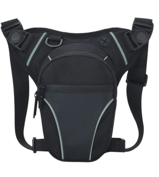 YDYAENIO Motorrad Beintasche Herren Beintasche for Männer und Frauen, Oberschenkeltasche mit Beingurt, wasserdichte Gürteltasche(Black)