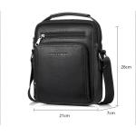 Hjkiopc Schoudertas heren schoudertas crossbody mobiele telefoon tas messenger bag herentas shulder bag lederen borstzak, zwart, Retro