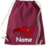 ShirtInStyle Turnbeutel, Tiere Hummer mit Wunschnamen, Kinder, Stoffbeutel, Kinderrucksack, Jute, Gymsack,