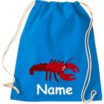ShirtInStyle Turnbeutel, Tiere Hummer mit Wunschnamen, Kinder, Stoffbeutel, Kinderrucksack, Jute, Gymsack,