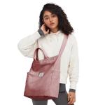 Dameshandtas, canvas shopper, schoudertas, casual, groot, voor school, werk, dagelijks gebruik, winkelen, roze-2, 15x6x16 Zoll