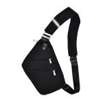 Borsttas, anti-diefstal slingbag, crossbody schoudertas voor heren en dames, klein, voor outdoor, reizen, wandelen, joggen, Zwart-2.0, Medium