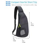 PivotWing Borstzak, sling-rugzak, kleine schoudertas, waterafstotend nylon, honingraatnetkussen, lichte kleine sling rugzak voor wandelingen, reizen, fietsen, hondenuitlaten, grijs