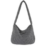 Schoudertas voor dames, handtas, corduroy tassen, grote shopper, tote bag, schoudertas, casual crossbody tas voor school, kantoor, werk, reizen, uitstapjes, winkelen, 01-Grijs, Lar