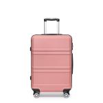 Kono Reiskoffer, trolley met harde schaal, handbagage, dubbele wielen, lichtgewicht, ABS-kunststof, met cijferslot, 55 cm, beige