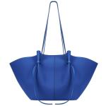 Handtas Tote Bag kunstleer grote capaciteit shopper tas schoudertas grote hengseltas shopping bag met twee meerval haren draagtas voor winkelen zwart, A2-blauw, 56