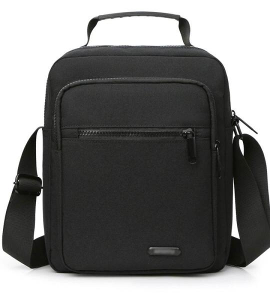 CHDWEY Umhängetaschen für Herren Casual Business Umhängetasche Männer Crossbody Taschen Hohe Qualität Männer Mode Multifunktions Messenger Bag Nylon Männer Handtasche(Black,