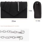 Clutch Dames, Elegante Clutch Suede Leder Envelop crossbody klassieker avondtassen (Zwart)