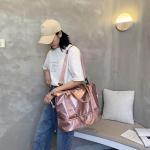 CHDWEY Umhängetaschen für Herren Rosa Sporttasche Frauen Fitness Gym Handtasche wasserdichte Yoga Weekend Taschen Licht Reise Schwimmen Ruffle Bluse mit Schuhfach(Pink)