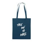 comedy Bags – Take Me to Parijs – jute bedrukt, Katoenen tas twee lange handvat van 100% katoen in 38 x 42 cm, Praktische, stevig stoffen zakje