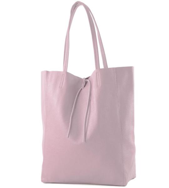 - T163 - Ital. Shopper Large met binnenvak van leer, paars, Large