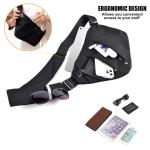 Multi-pocket borstzak voor heren, anti-diefstal, schoudertas voor heren, sling crossbody schoudertas voor heren, klein, voor buiten, reizen, wandelen, joggen, zwart, Medium